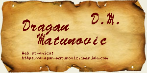 Dragan Matunović vizit kartica